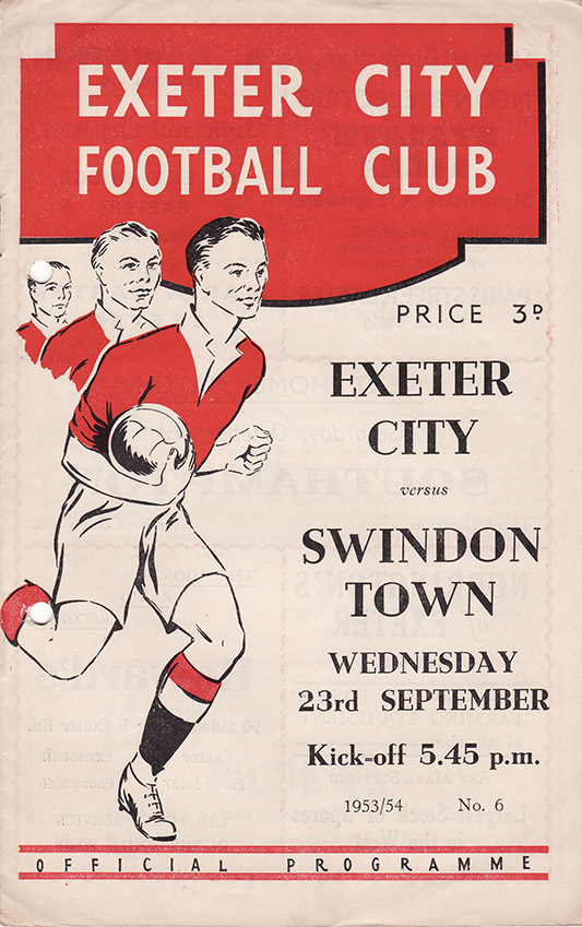 <b>Wednesday, September 23, 1953</b><br />vs. Exeter City (Away)